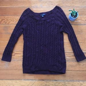 American Eagle Cableknit Sweater, Plum
